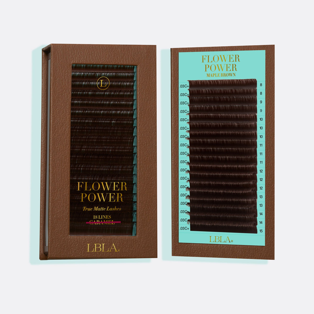 Caramel Brown / Flower Power True Matte Lashes 0.03mm Mixed