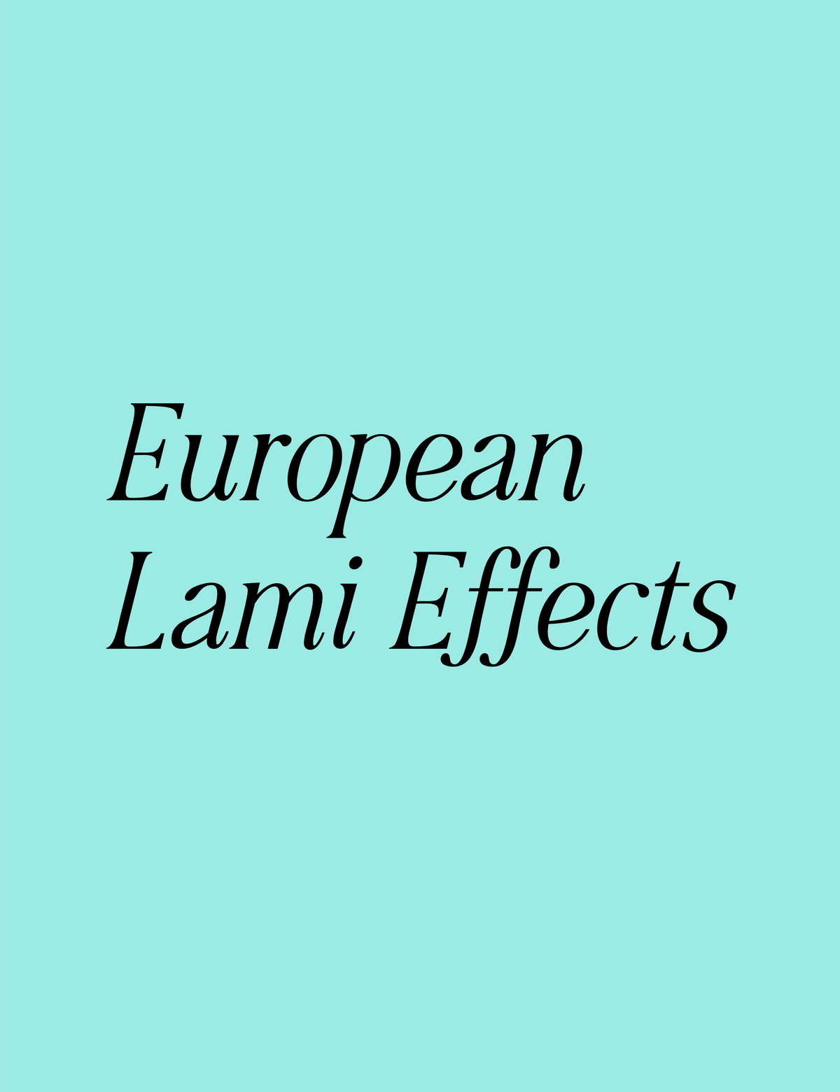 EUROPEAN LAMI EFFECTS